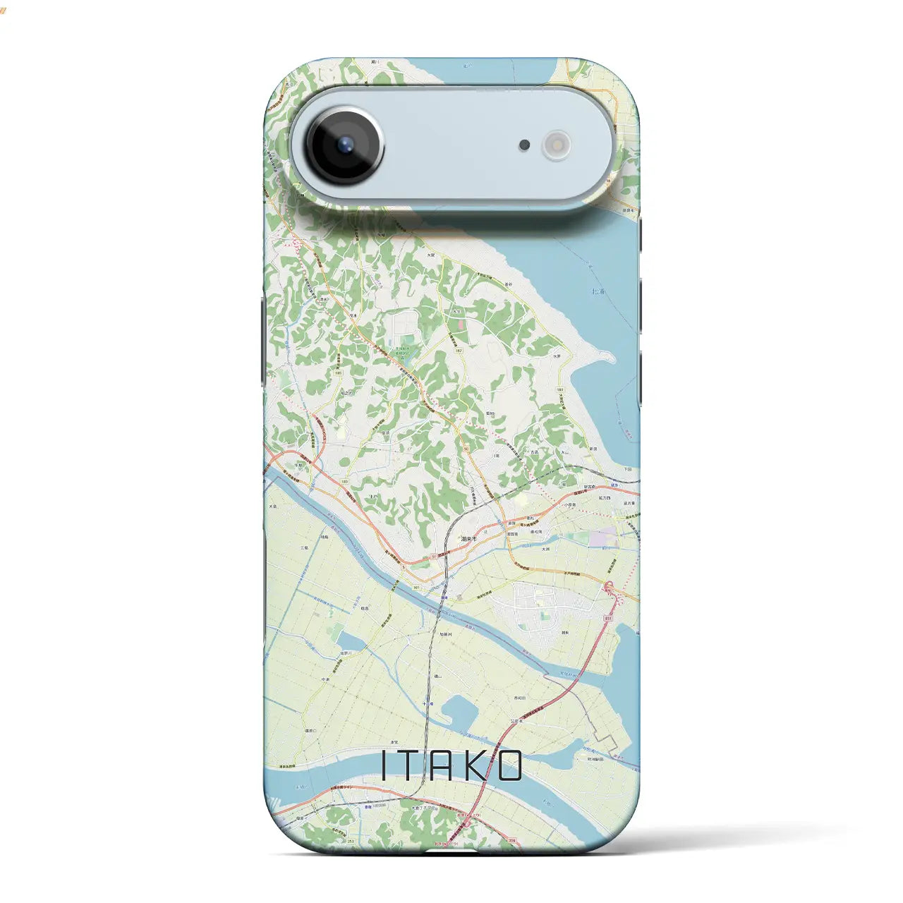 【潮来(茨城県)】地図柄iPhoneケース(バックカバータイプ)ブラック・iPhone 17 Pro Max 用