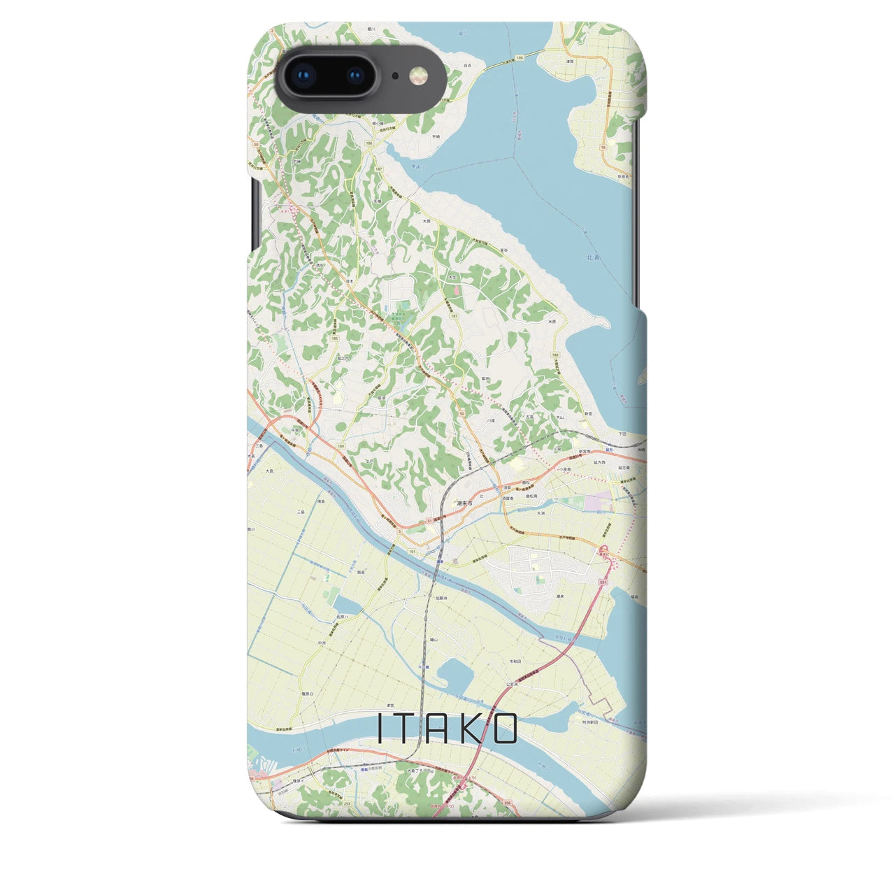 【潮来(茨城県)】地図柄iPhoneケース(バックカバータイプ)