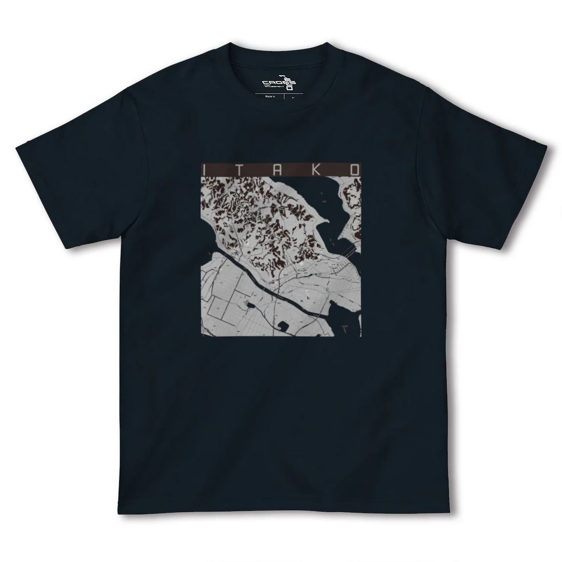 【潮来(茨城県)】地図柄ヘビーウェイトTシャツ