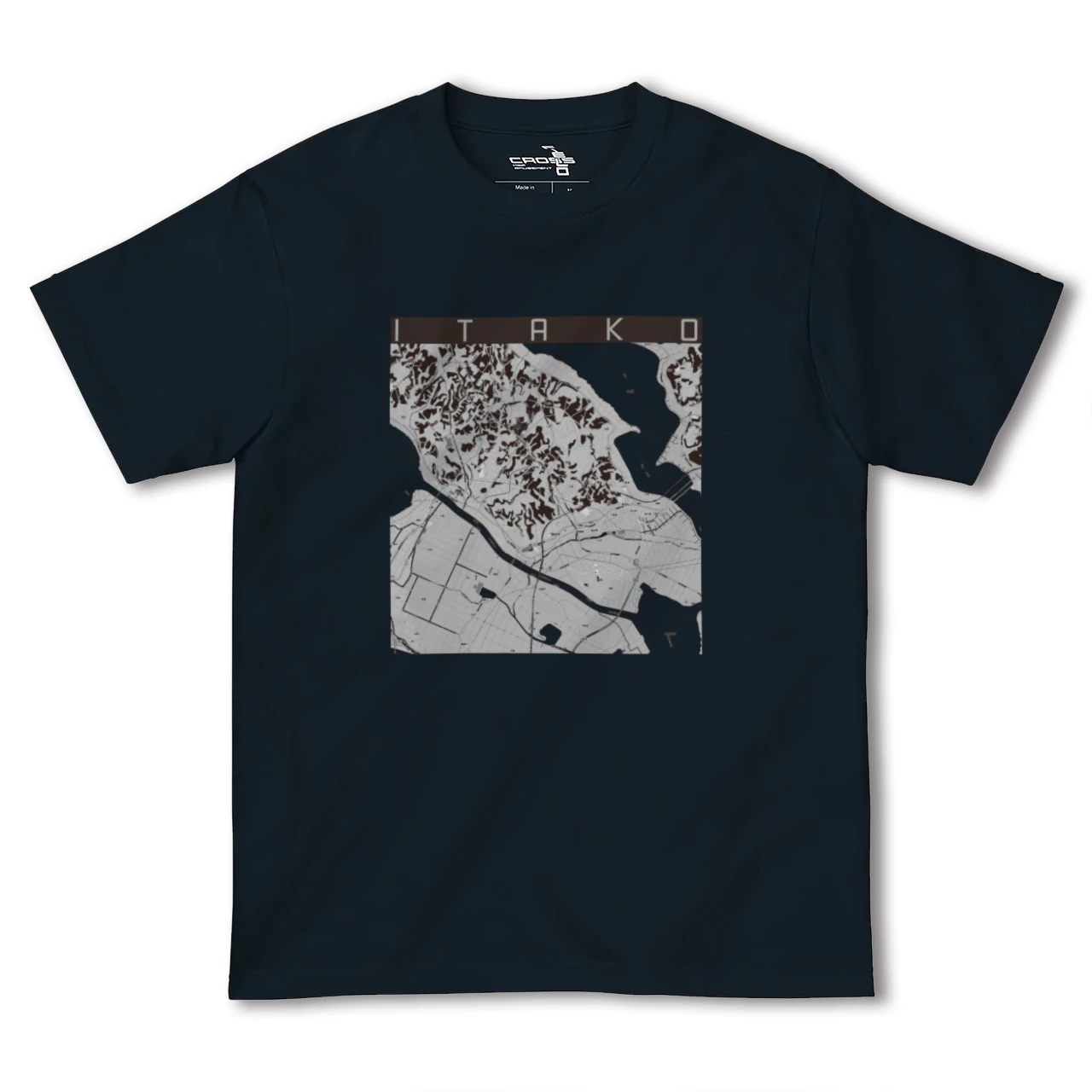 【潮来(茨城県)】地図柄ヘビーウェイトTシャツ