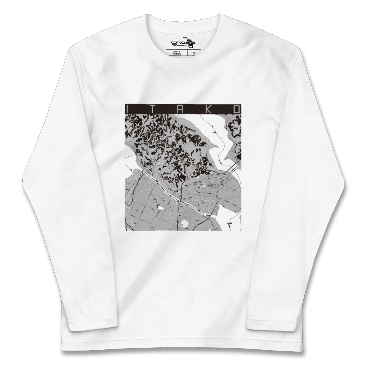 【潮来(茨城県)】地図柄ロングスリーブTシャツ