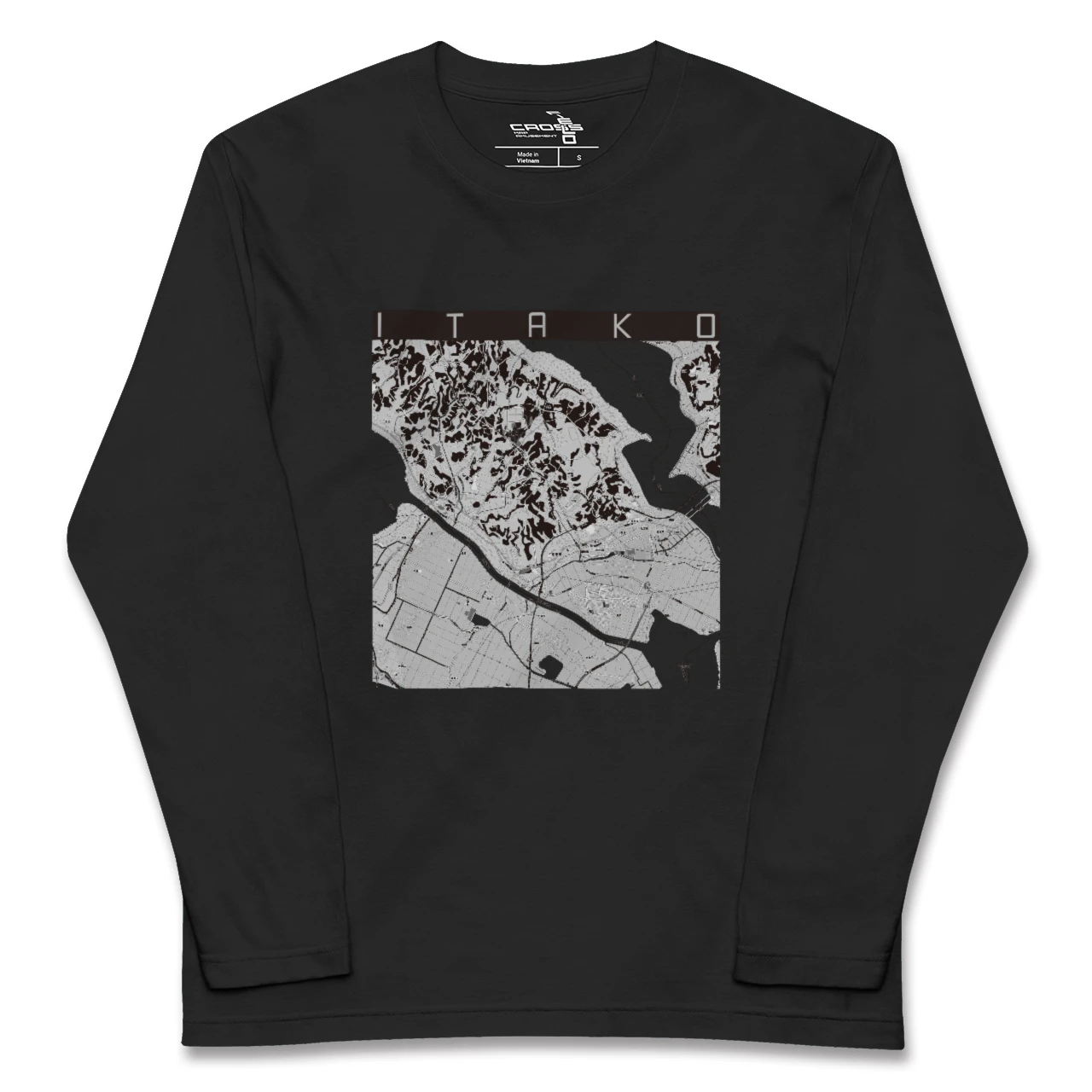 【潮来(茨城県)】地図柄ロングスリーブTシャツ