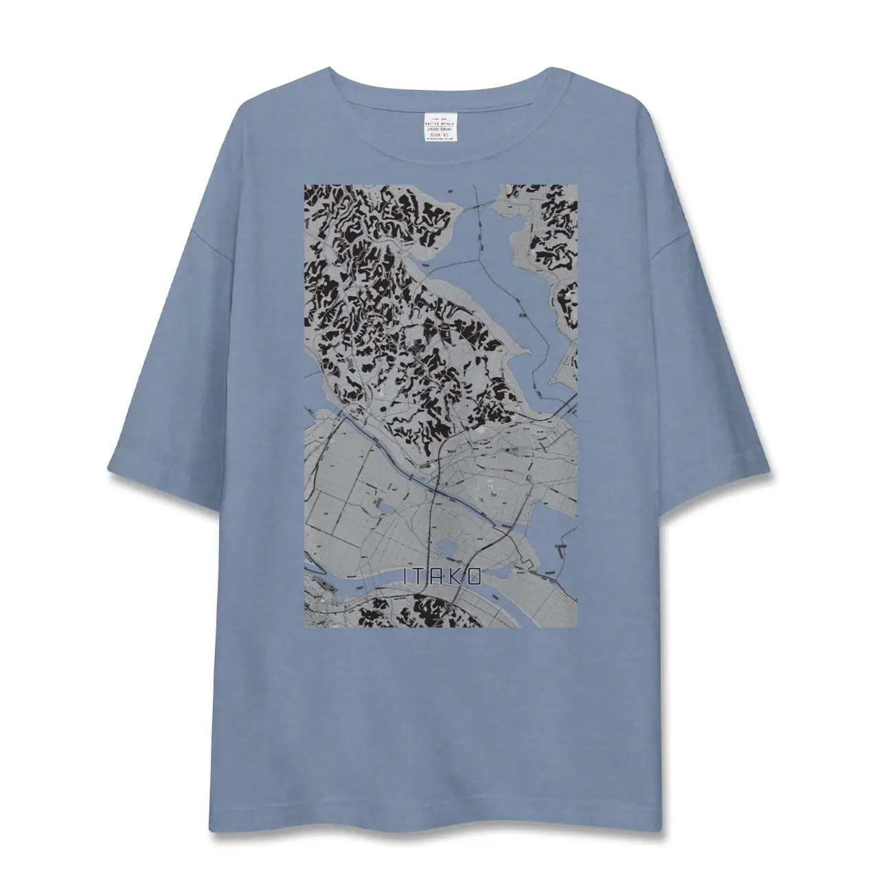 【潮来(茨城県)】地図柄ビッグシルエットTシャツ