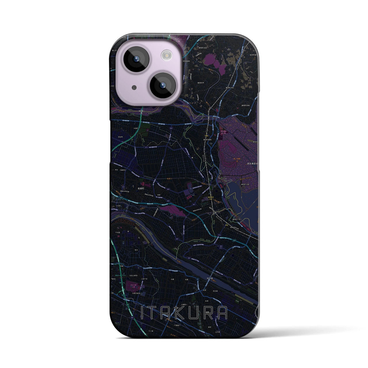 【板倉(群馬県)】地図柄iPhoneケース(バックカバータイプ)