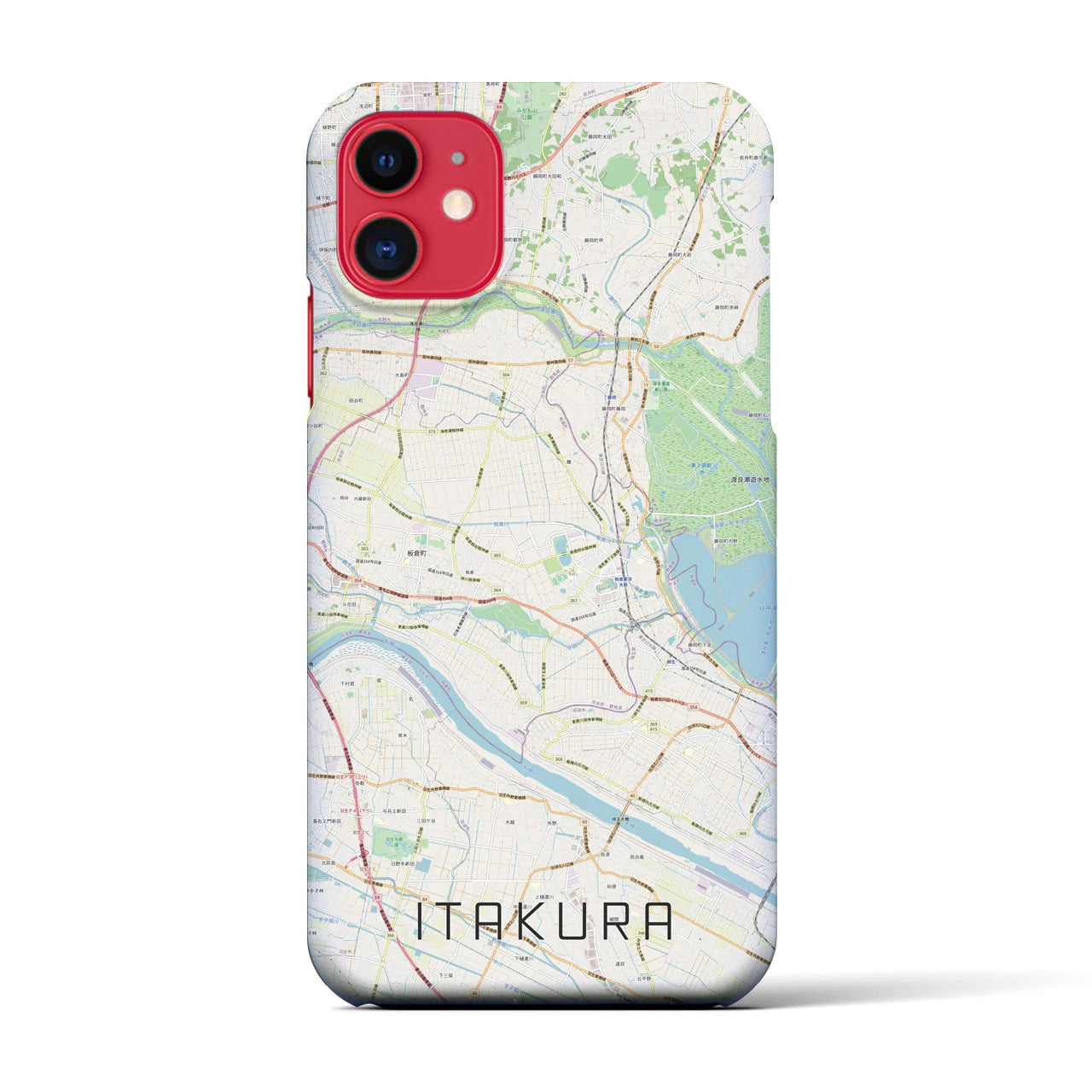 【板倉(群馬県)】地図柄iPhoneケース(バックカバータイプ)