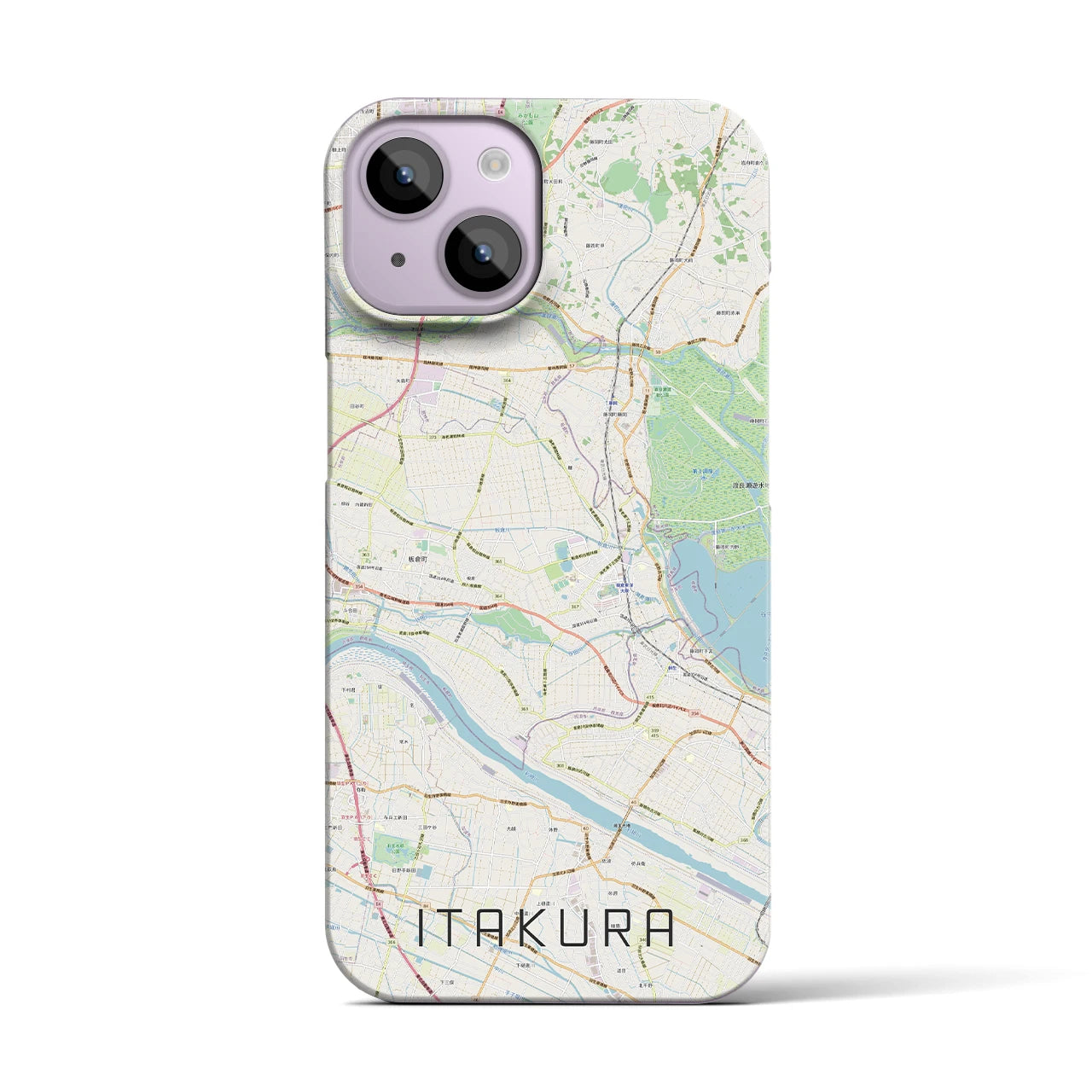 【板倉(群馬県)】地図柄iPhoneケース(バックカバータイプ)
