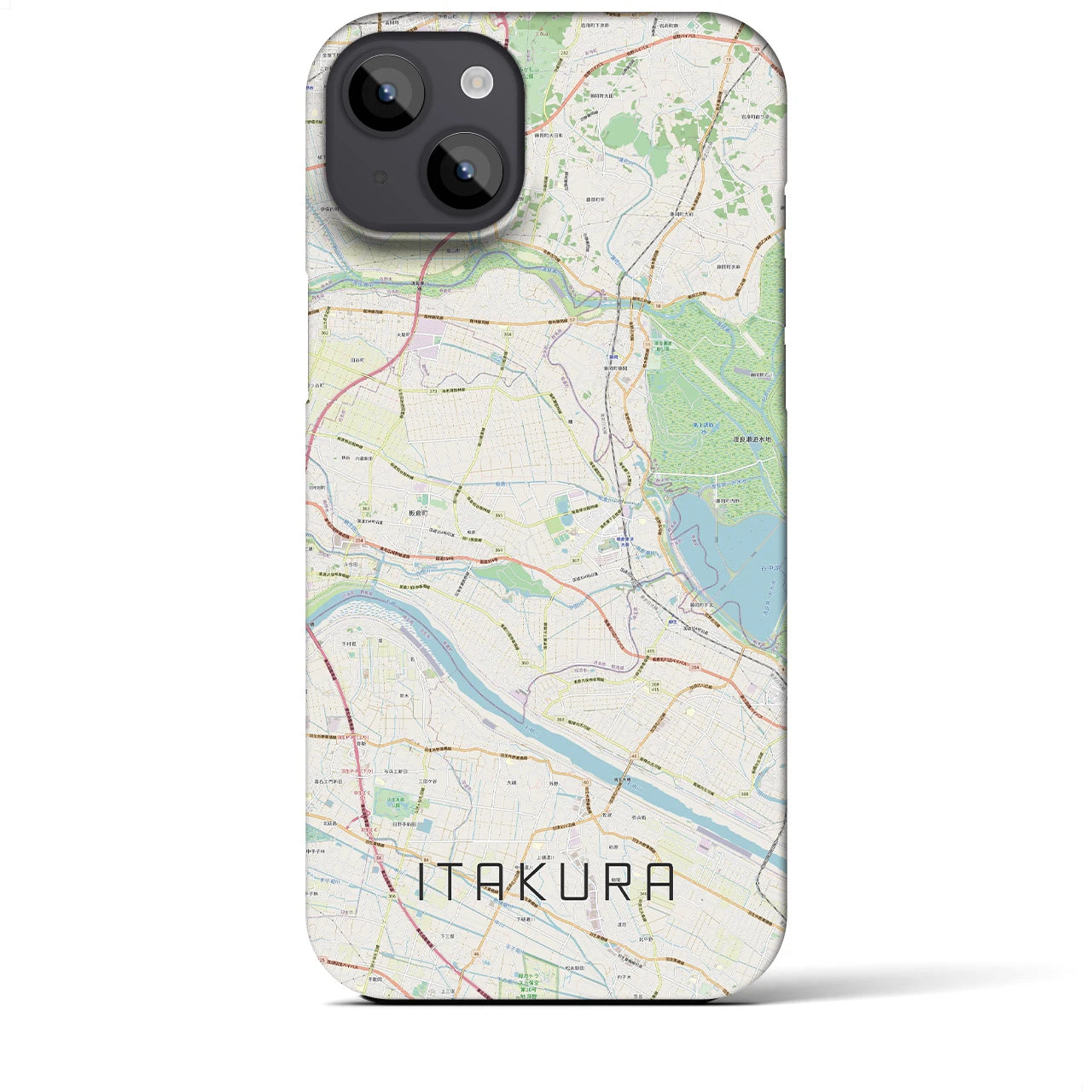 【板倉(群馬県)】地図柄iPhoneケース(バックカバータイプ)