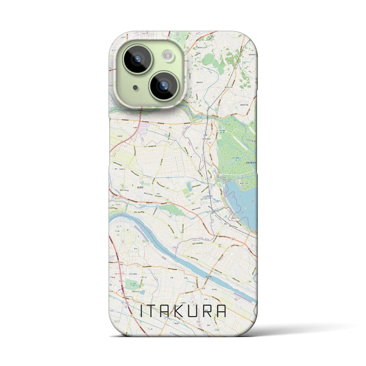 【板倉(群馬県)】地図柄iPhoneケース(バックカバータイプ)