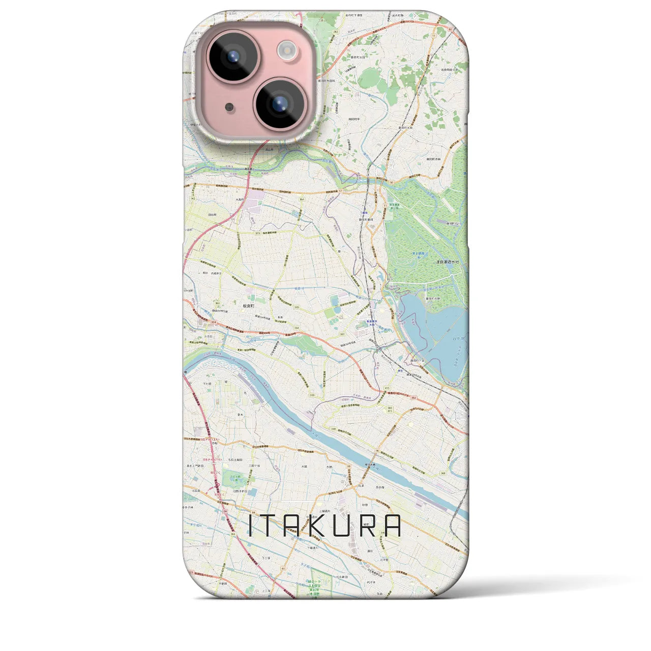 【板倉(群馬県)】地図柄iPhoneケース(バックカバータイプ)