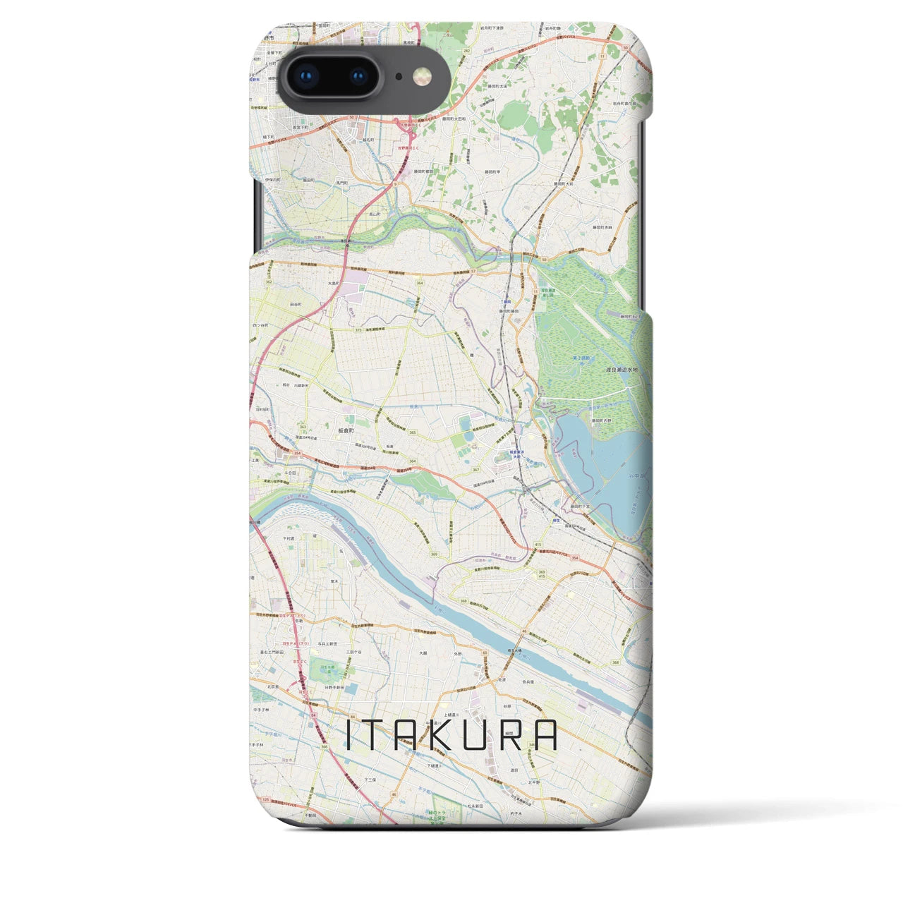 【板倉(群馬県)】地図柄iPhoneケース(バックカバータイプ)