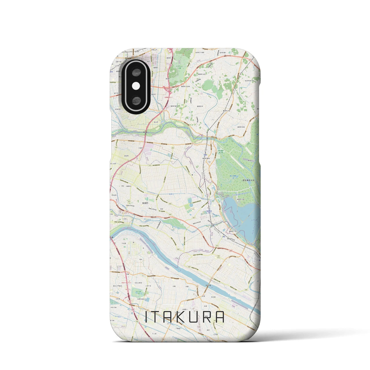 【板倉(群馬県)】地図柄iPhoneケース(バックカバータイプ)