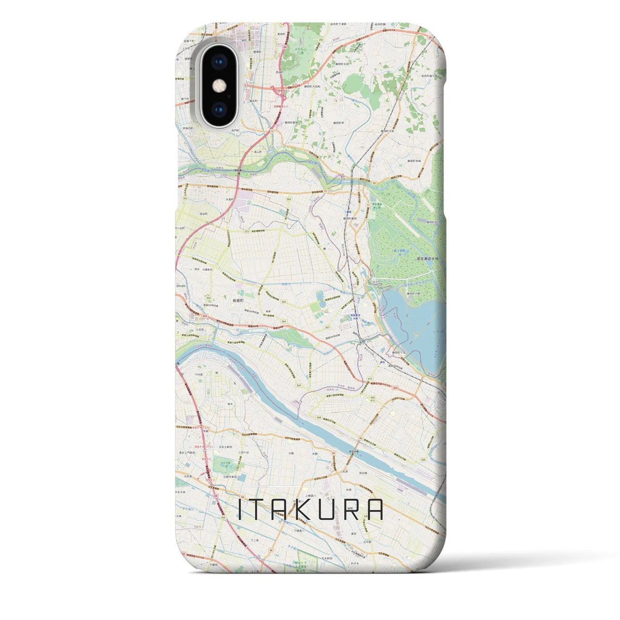 【板倉(群馬県)】地図柄iPhoneケース(バックカバータイプ)
