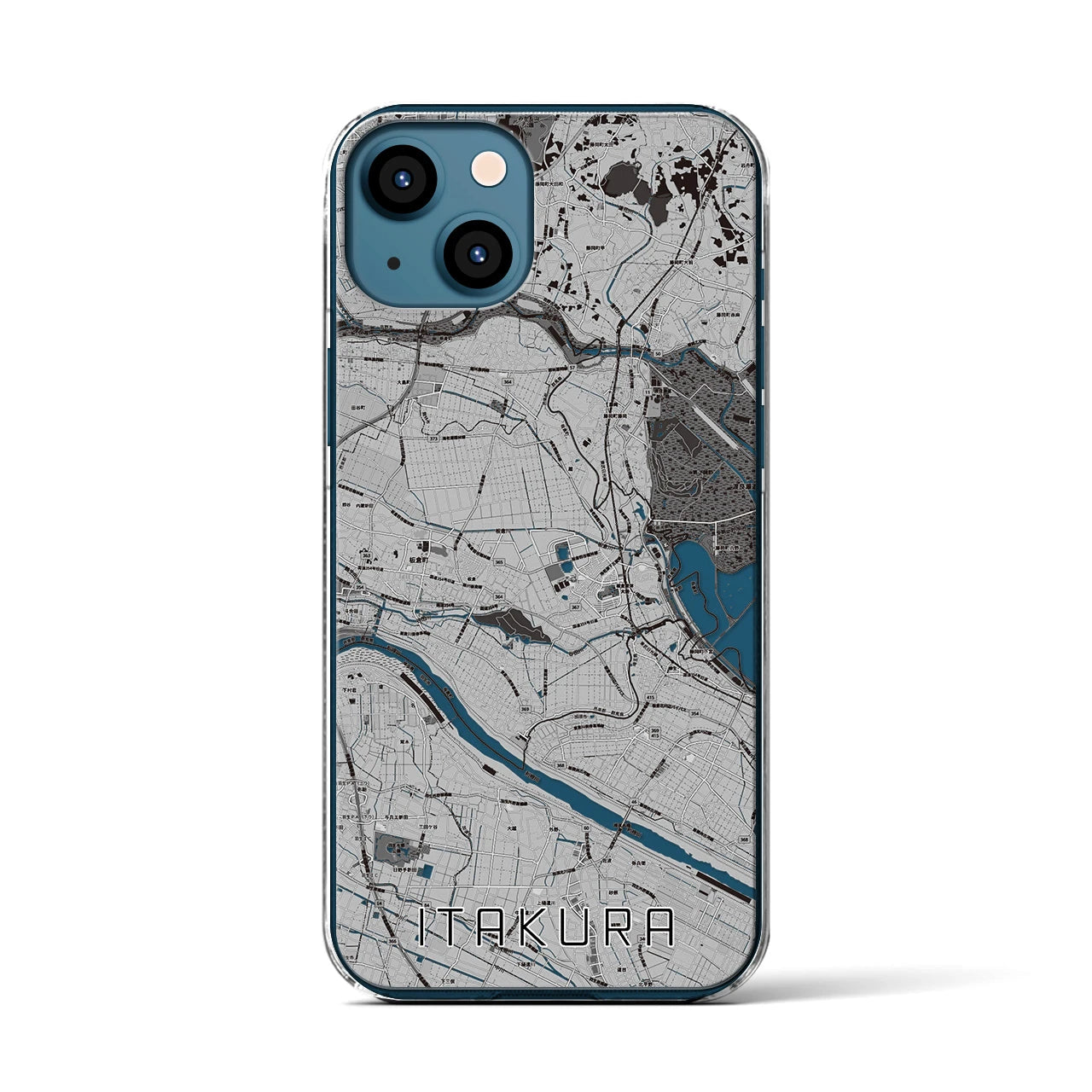 【板倉(群馬県)】地図柄iPhoneケース(クリアタイプ)