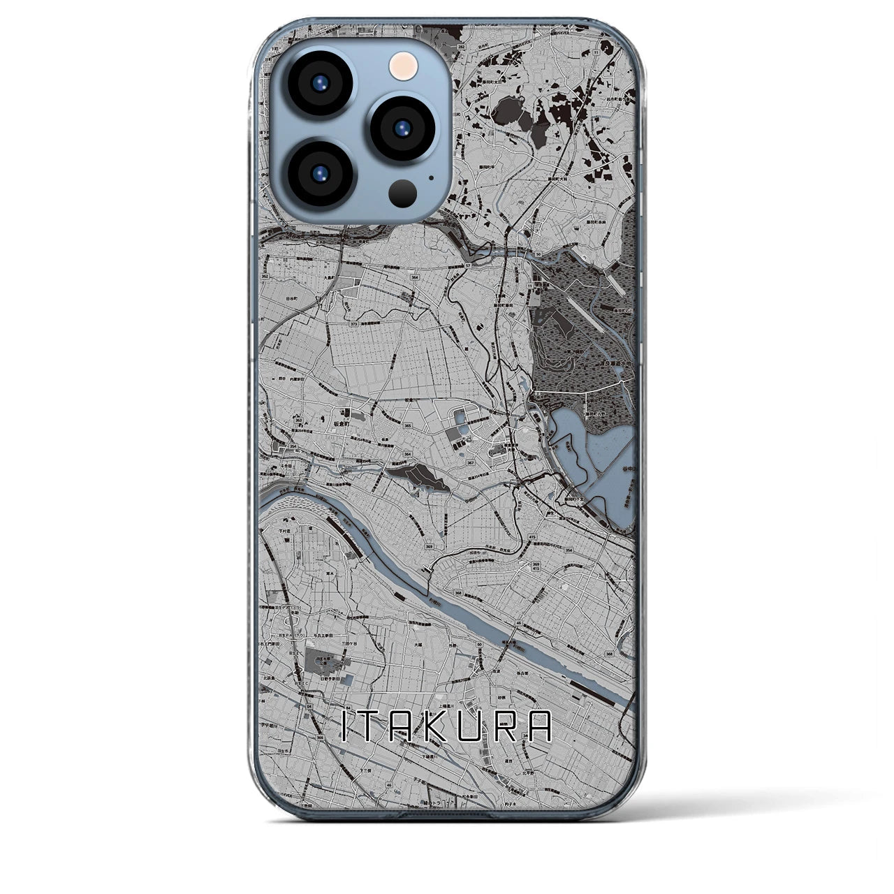 【板倉(群馬県)】地図柄iPhoneケース(クリアタイプ)