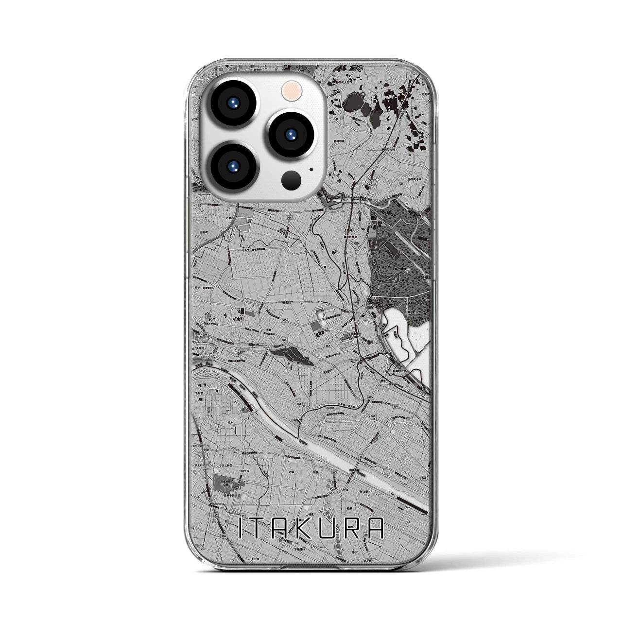 【板倉(群馬県)】地図柄iPhoneケース(クリアタイプ)