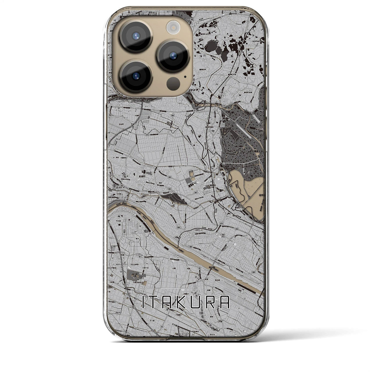 【板倉(群馬県)】地図柄iPhoneケース(クリアタイプ)