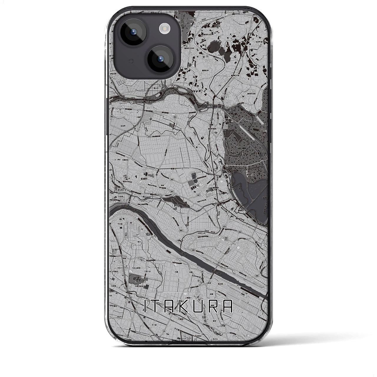 【板倉(群馬県)】地図柄iPhoneケース(クリアタイプ)