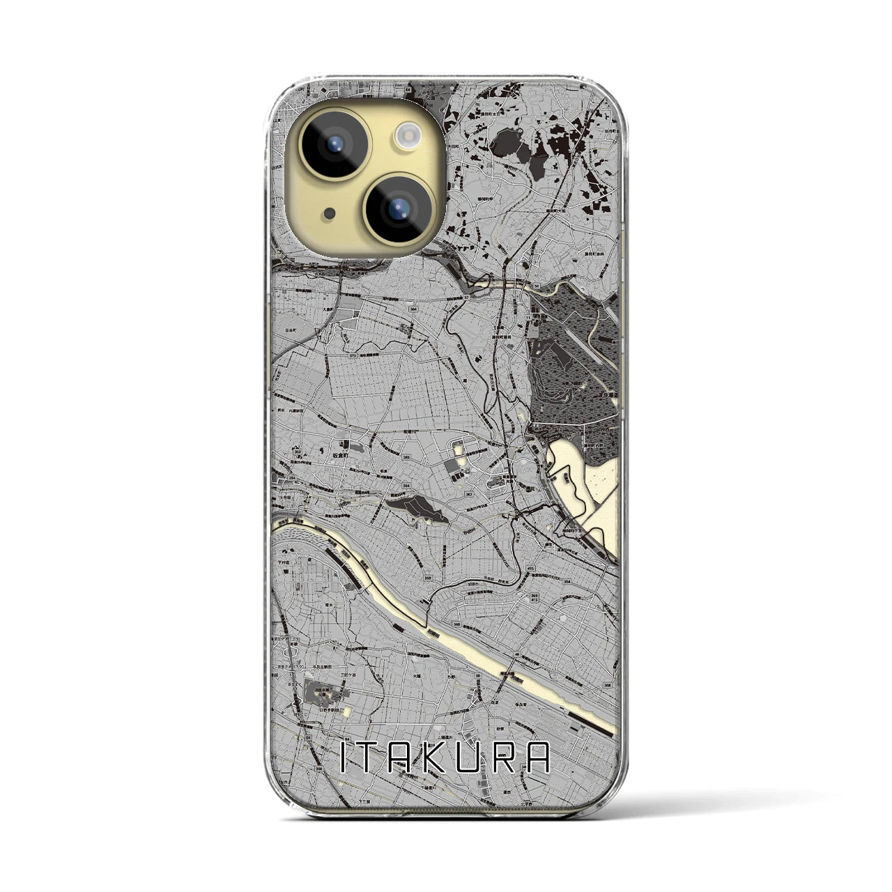 【板倉(群馬県)】地図柄iPhoneケース(クリアタイプ)