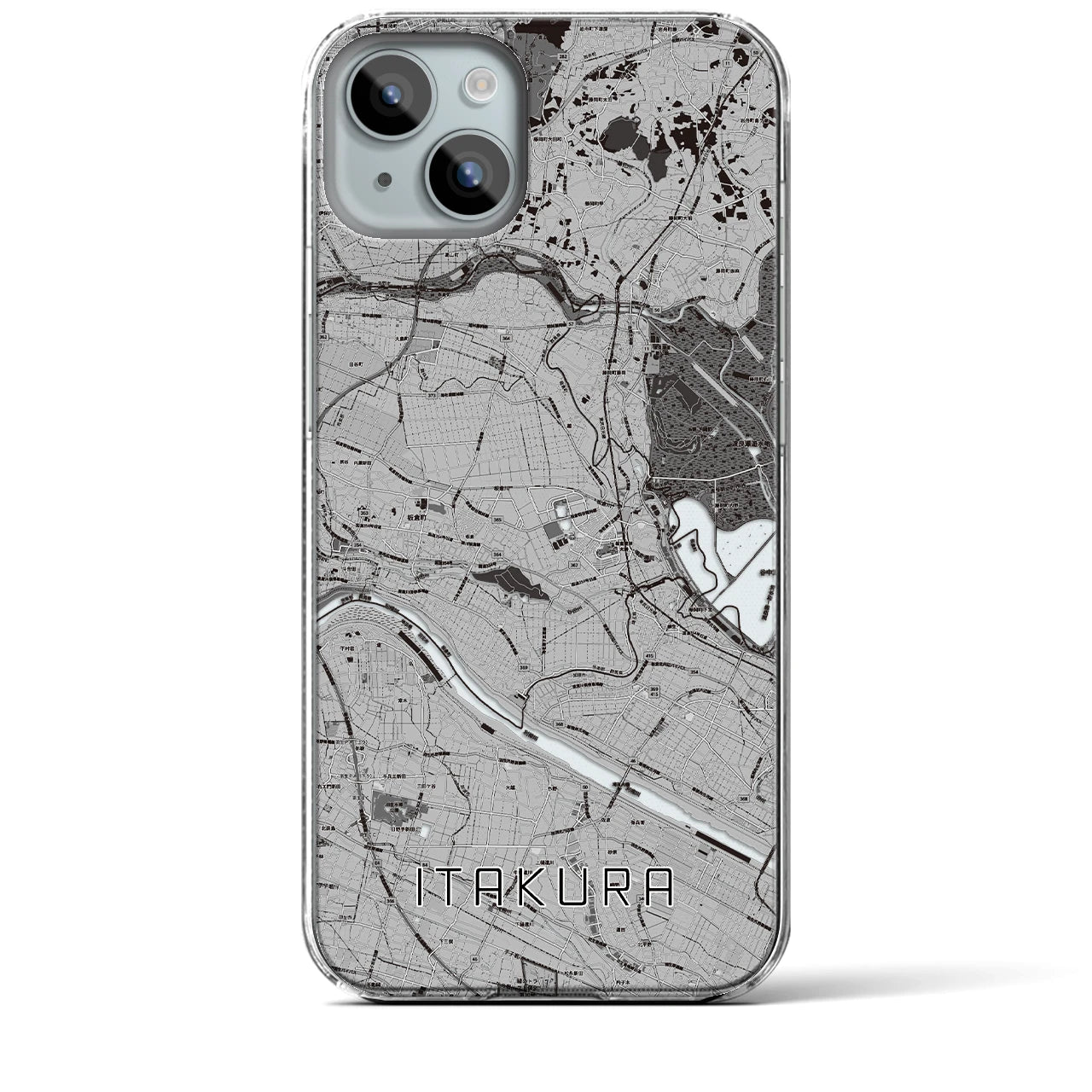 【板倉(群馬県)】地図柄iPhoneケース(クリアタイプ)