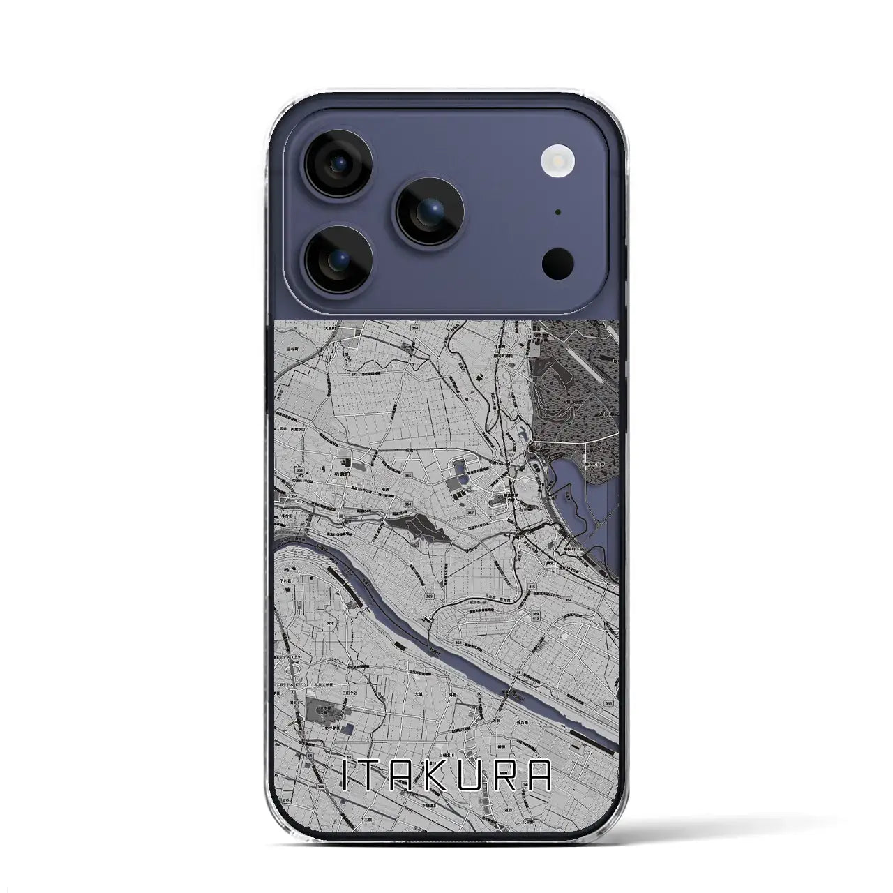 【板倉(群馬県)】地図柄iPhoneケース(クリアタイプ)モノトーン・iPhone 17 Pro Max 用