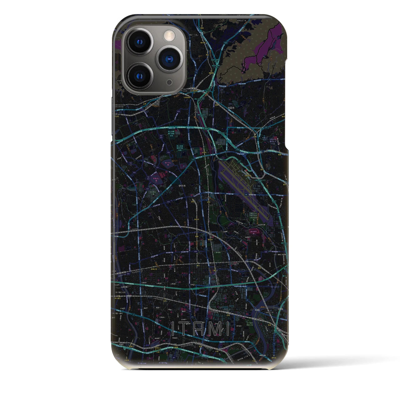 【伊丹(兵庫県)】地図柄iPhoneケース(バックカバータイプ)