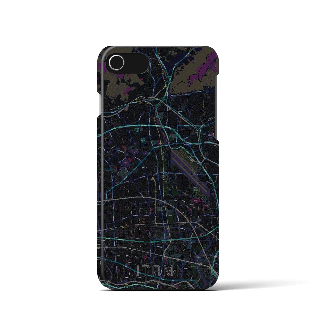 【伊丹(兵庫県)】地図柄iPhoneケース(バックカバータイプ)