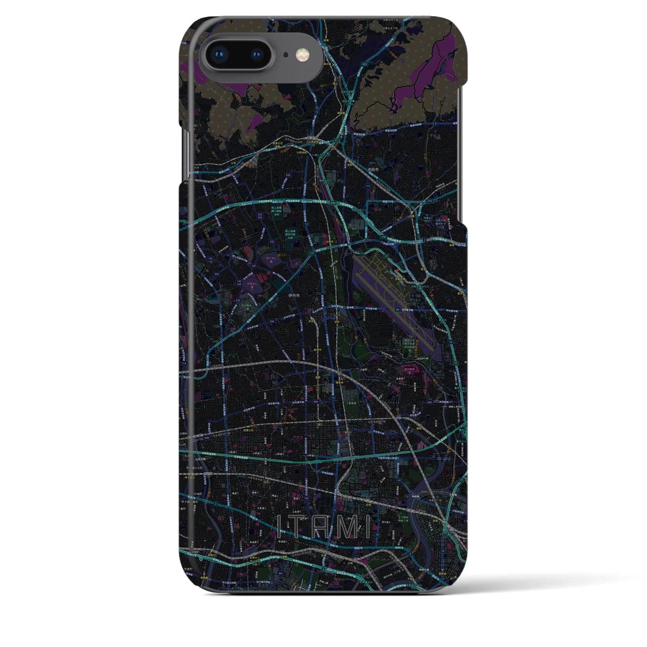 【伊丹(兵庫県)】地図柄iPhoneケース(バックカバータイプ)