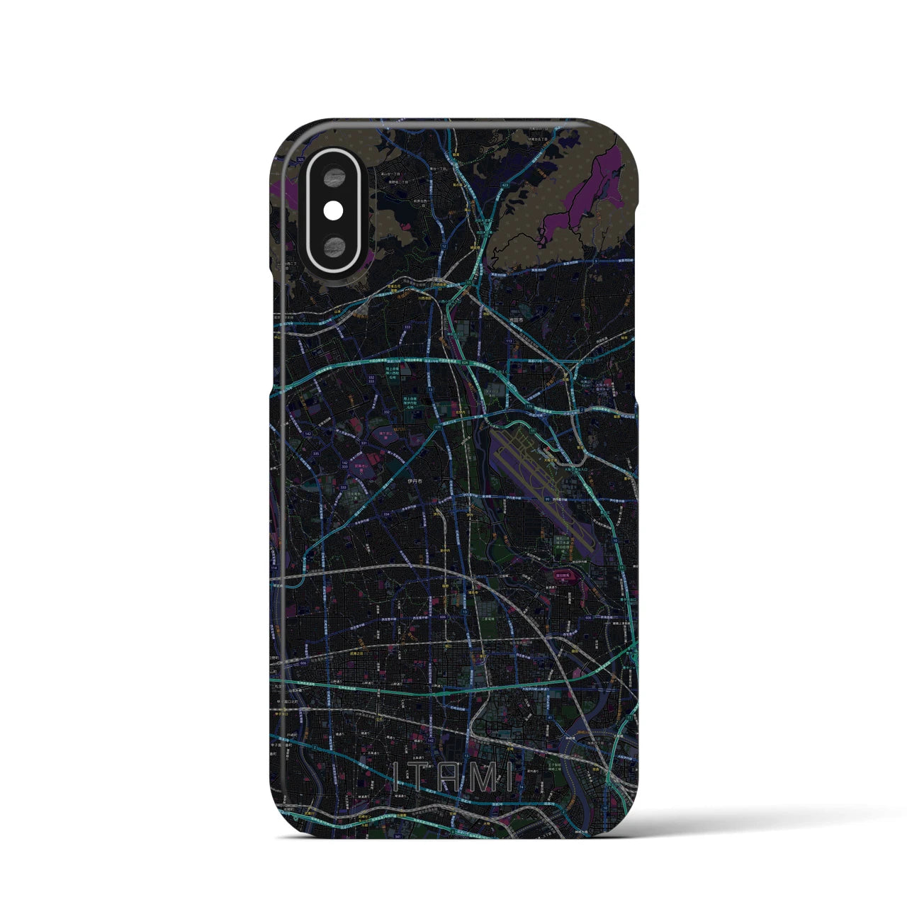 【伊丹(兵庫県)】地図柄iPhoneケース(バックカバータイプ)