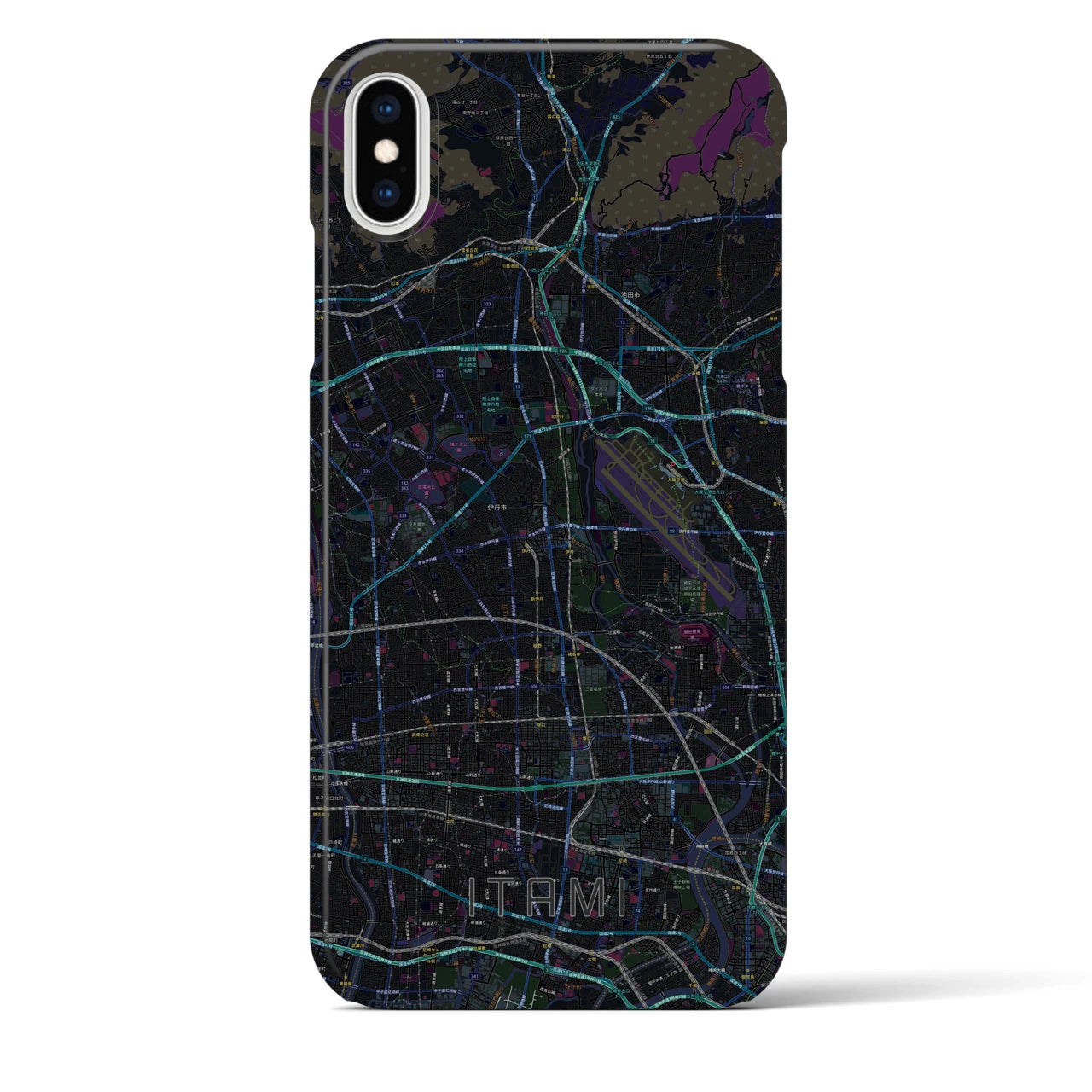 【伊丹(兵庫県)】地図柄iPhoneケース(バックカバータイプ)