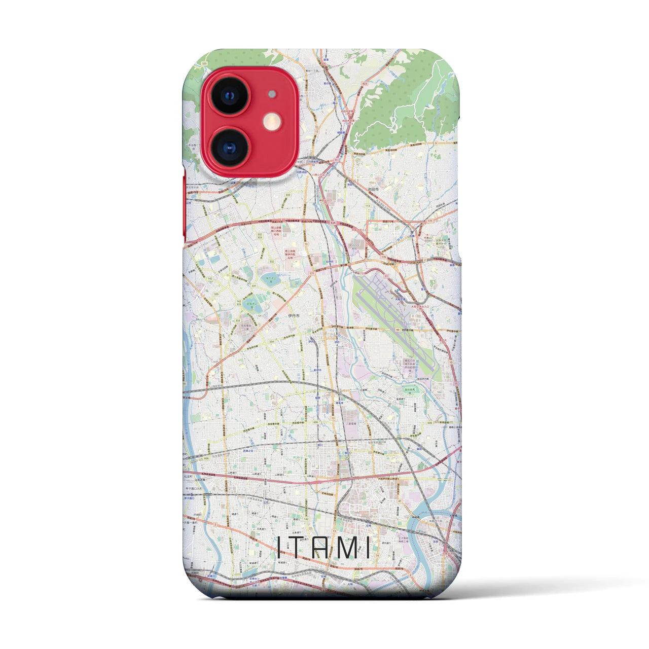 【伊丹(兵庫県)】地図柄iPhoneケース(バックカバータイプ)