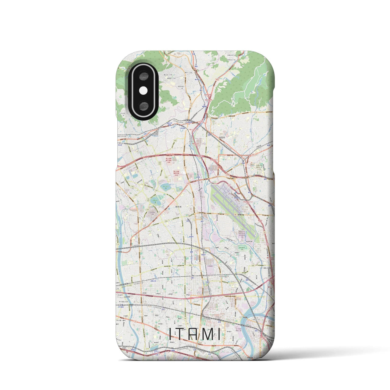 【伊丹(兵庫県)】地図柄iPhoneケース(バックカバータイプ)