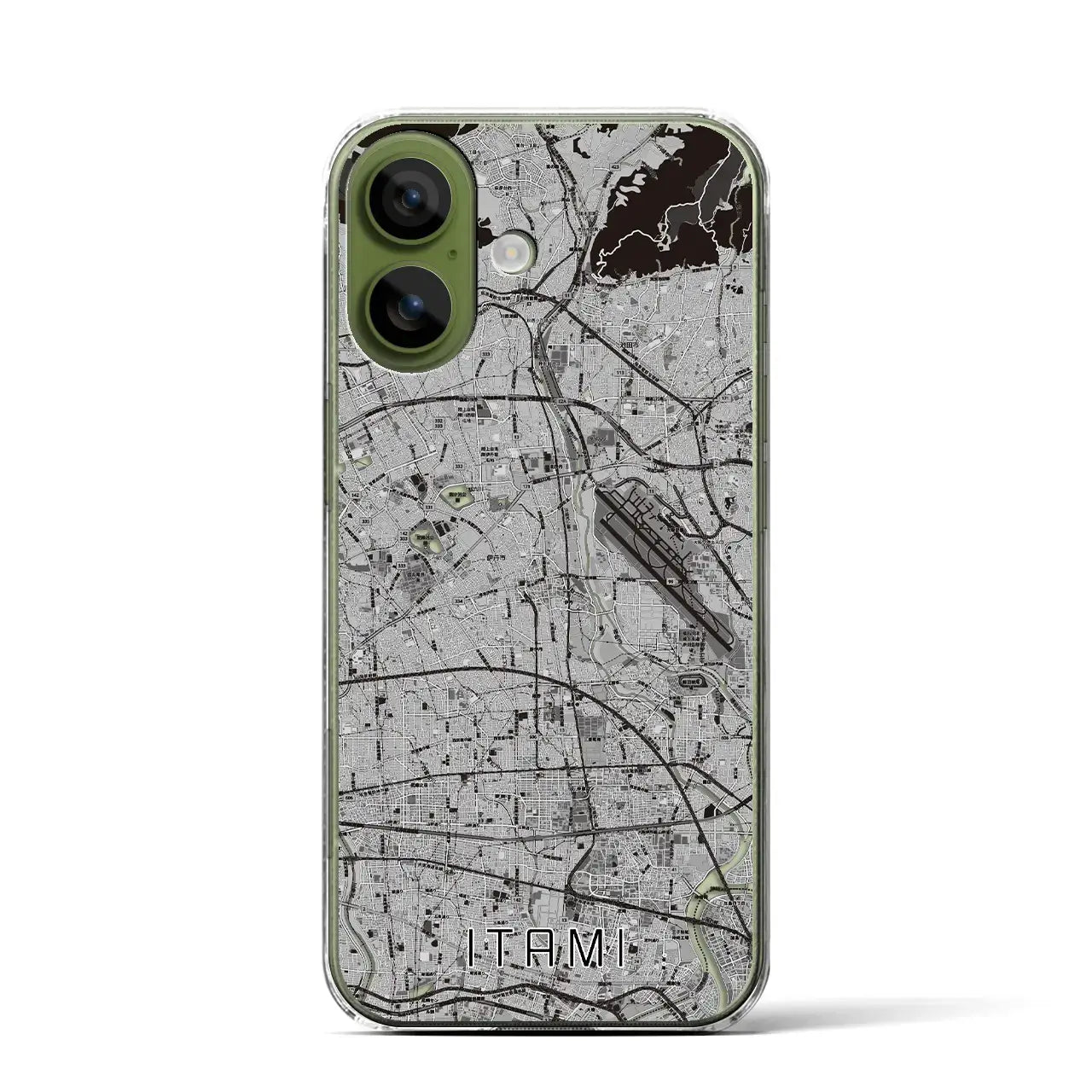 【伊丹(兵庫県)】地図柄iPhoneケース(クリアタイプ)モノトーン・iPhone 17 Pro Max 用