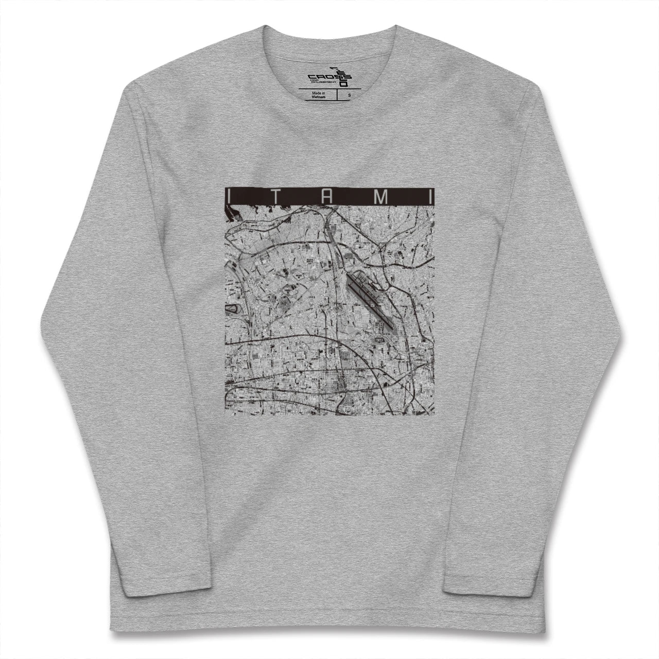 【伊丹(兵庫県)】地図柄ロングスリーブTシャツ