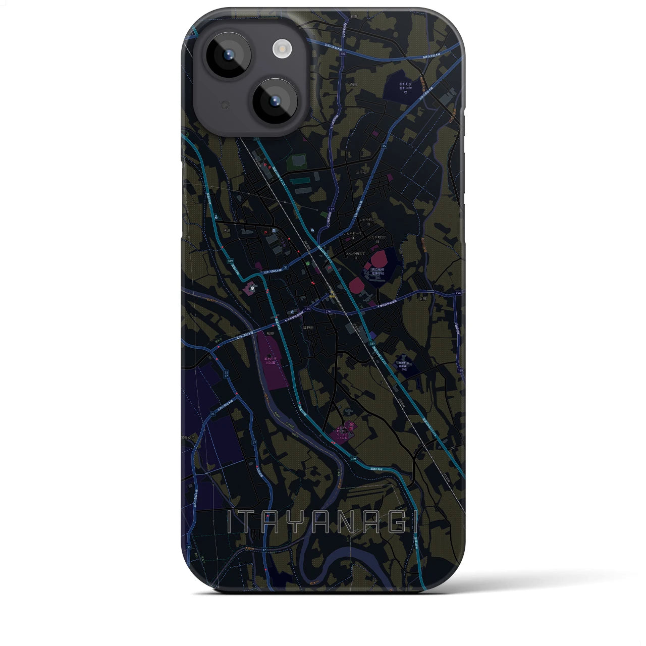 【板柳(青森県)】地図柄iPhoneケース(バックカバータイプ)