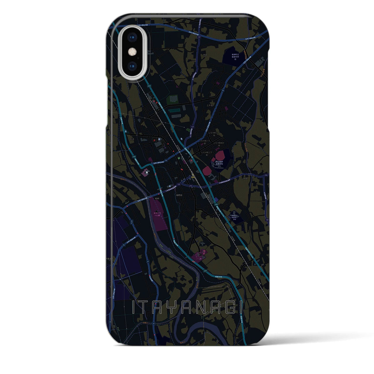 【板柳(青森県)】地図柄iPhoneケース(バックカバータイプ)