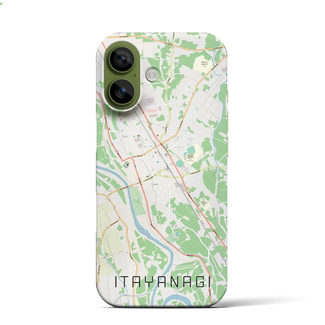 【板柳(青森県)】地図柄iPhoneケース(バックカバータイプ)ブラック・iPhone 17 Pro Max 用