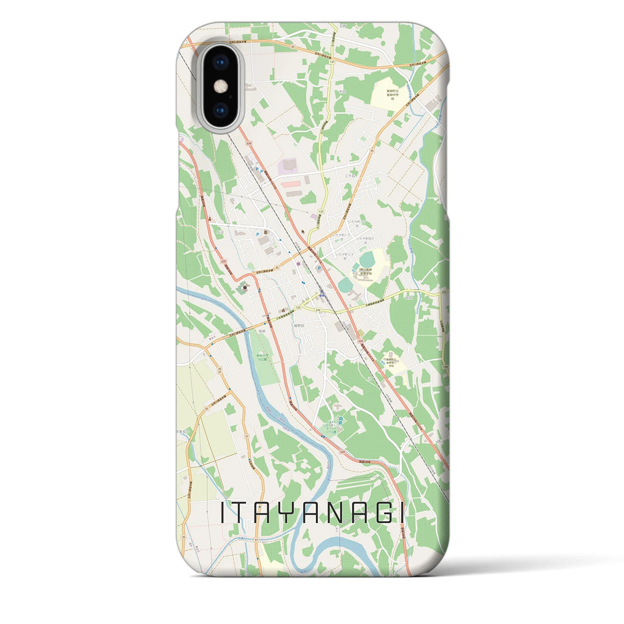 【板柳(青森県)】地図柄iPhoneケース(バックカバータイプ)