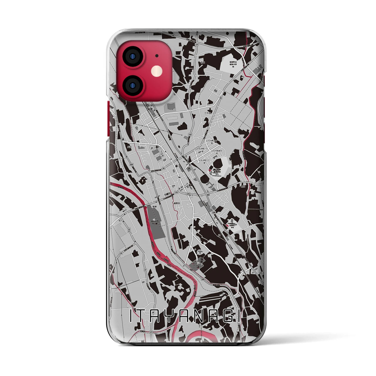 【板柳(青森県)】地図柄iPhoneケース(クリアタイプ)