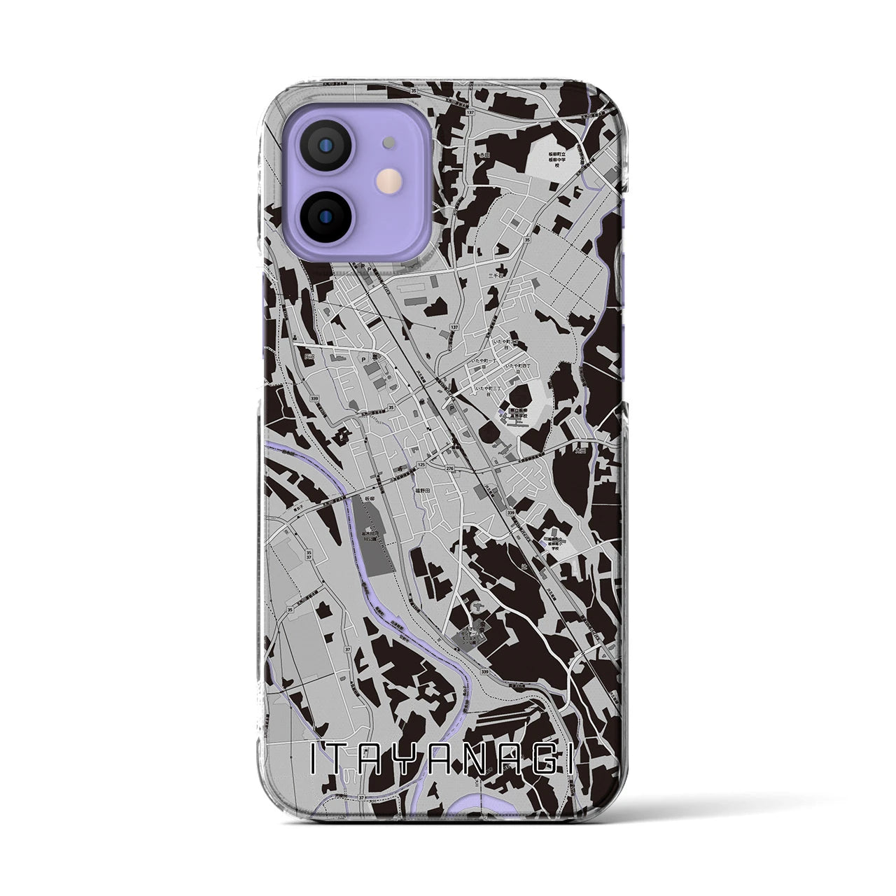 【板柳(青森県)】地図柄iPhoneケース(クリアタイプ)