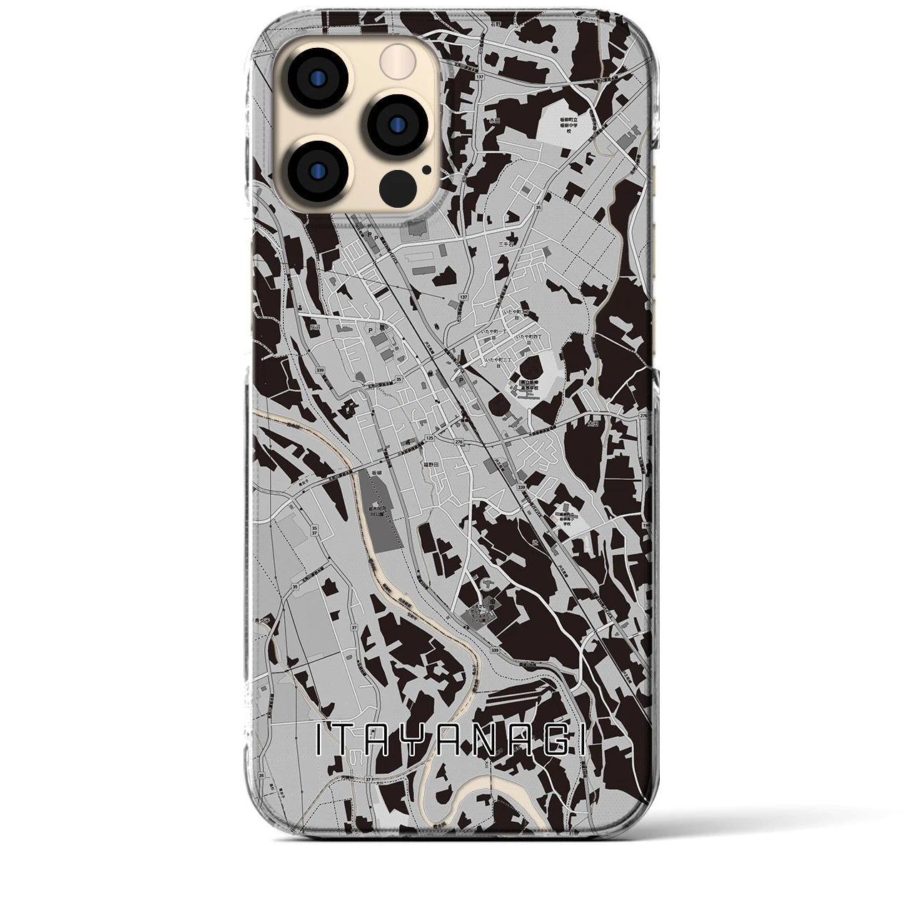 【板柳(青森県)】地図柄iPhoneケース(クリアタイプ)