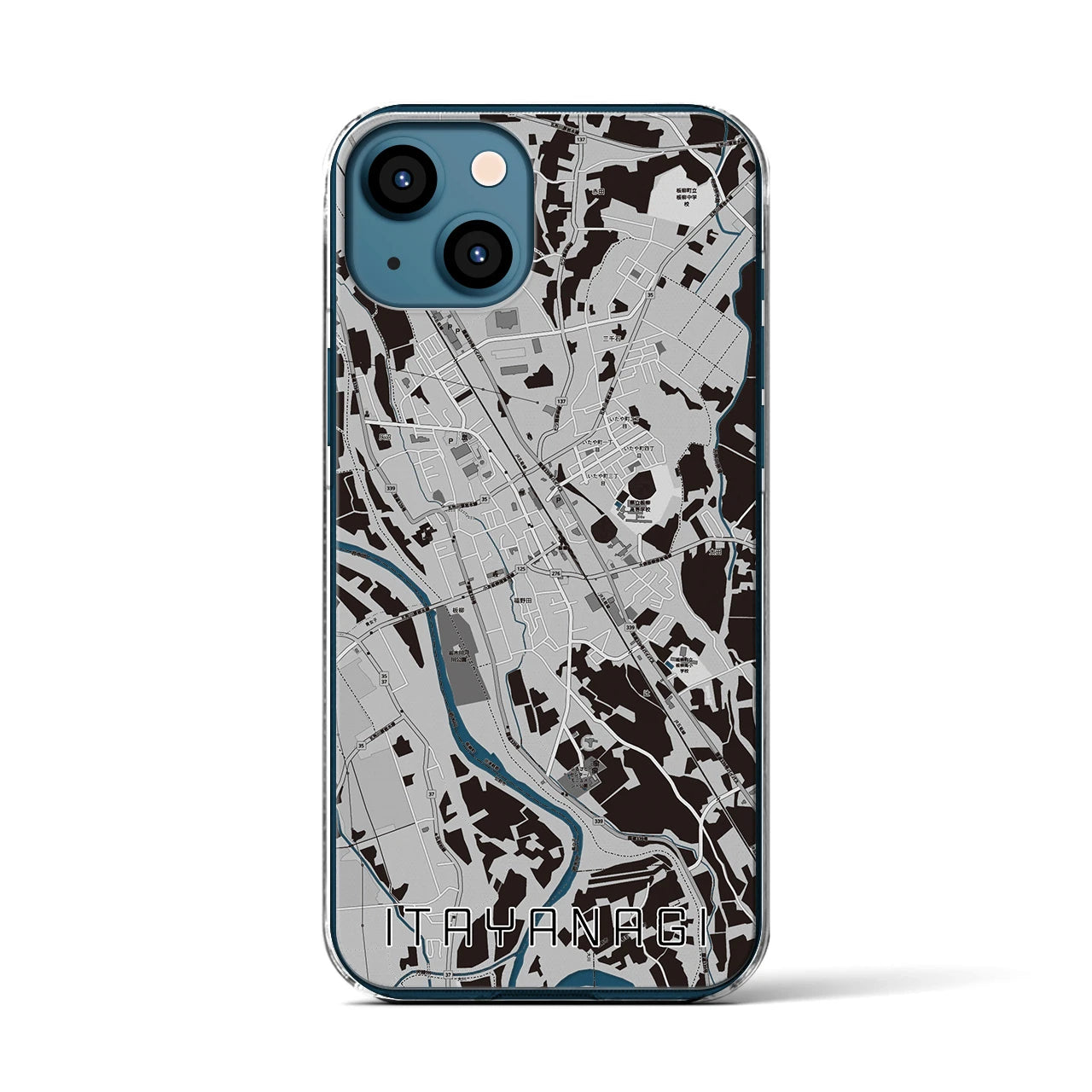 【板柳(青森県)】地図柄iPhoneケース(クリアタイプ)