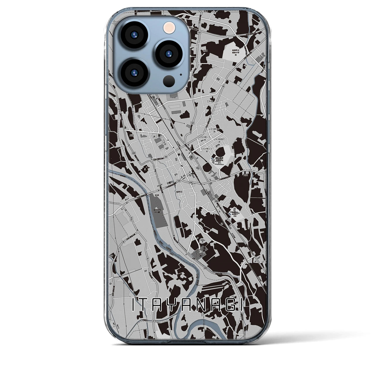 【板柳(青森県)】地図柄iPhoneケース(クリアタイプ)