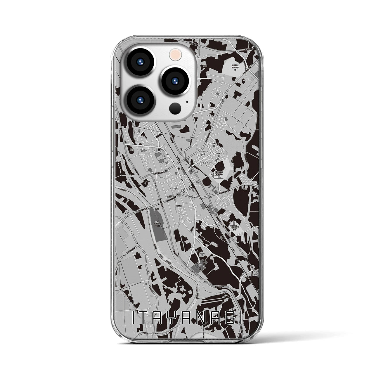 【板柳(青森県)】地図柄iPhoneケース(クリアタイプ)