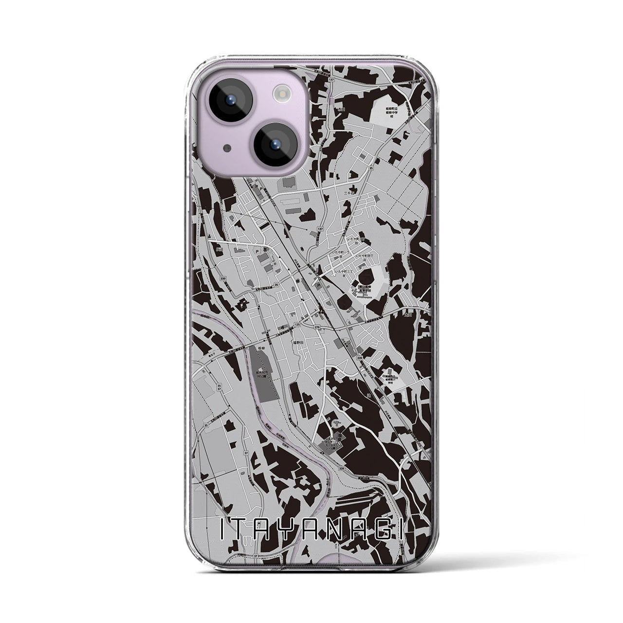 【板柳(青森県)】地図柄iPhoneケース(クリアタイプ)