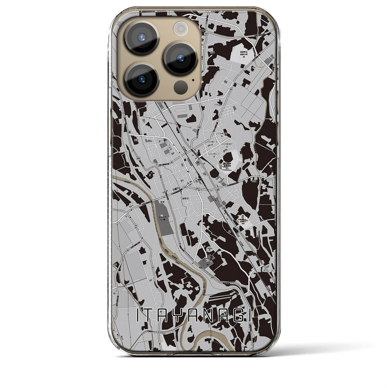 【板柳(青森県)】地図柄iPhoneケース(クリアタイプ)