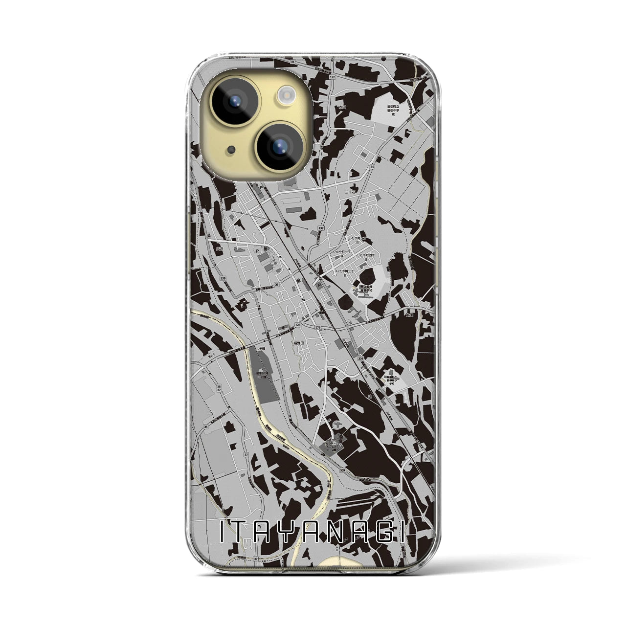 【板柳(青森県)】地図柄iPhoneケース(クリアタイプ)