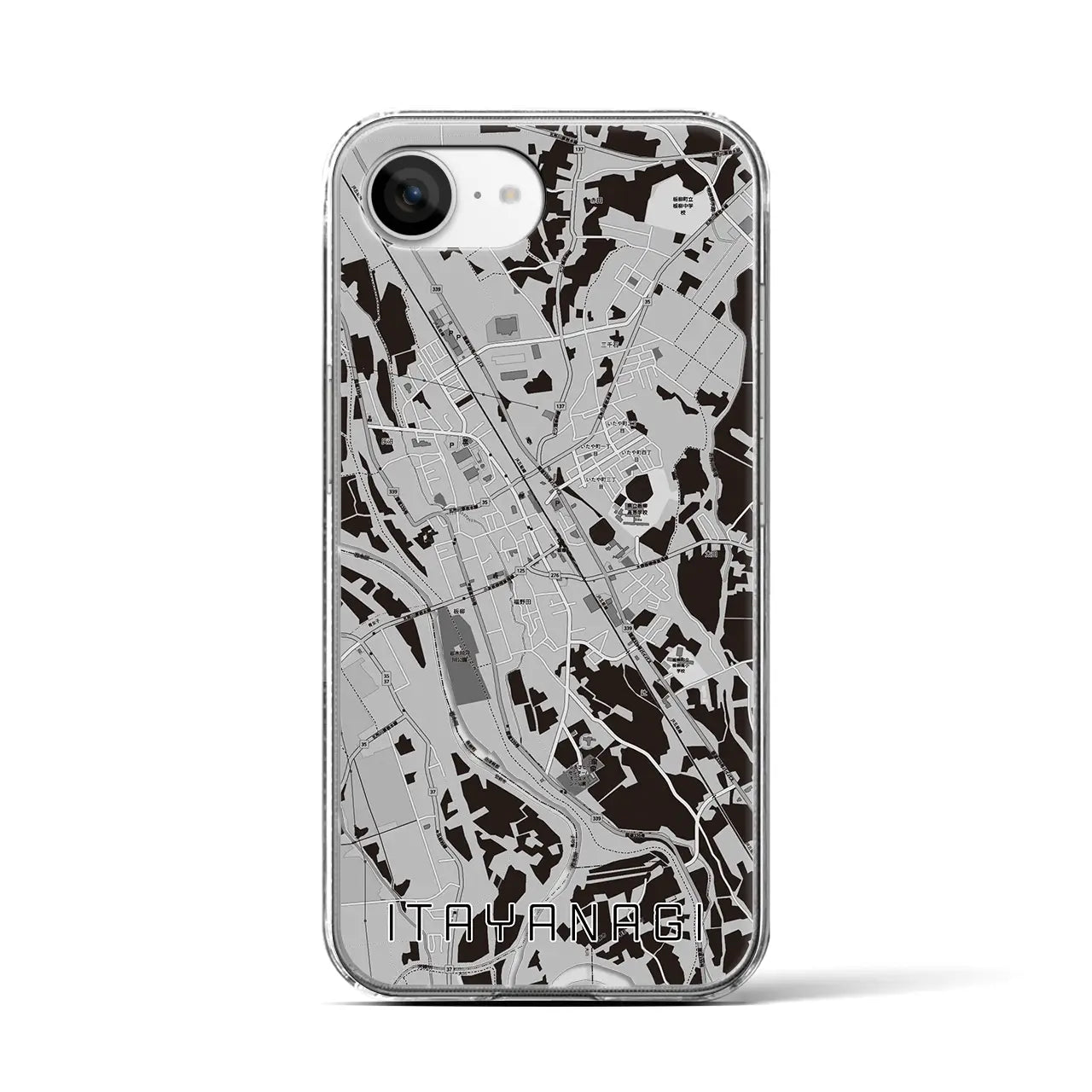 【板柳(青森県)】地図柄iPhoneケース(クリアタイプ)