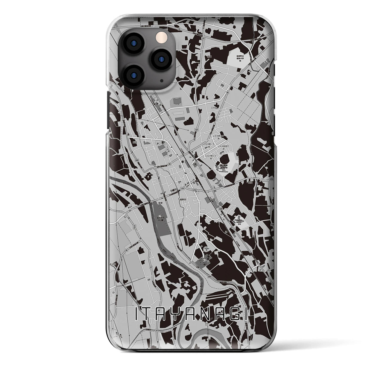 【板柳(青森県)】地図柄iPhoneケース(クリアタイプ)