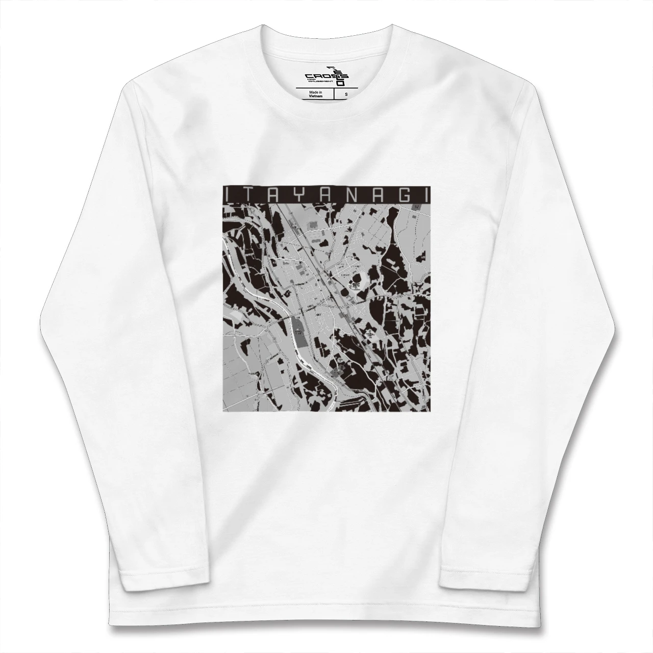 【板柳(青森県)】地図柄ロングスリーブTシャツ