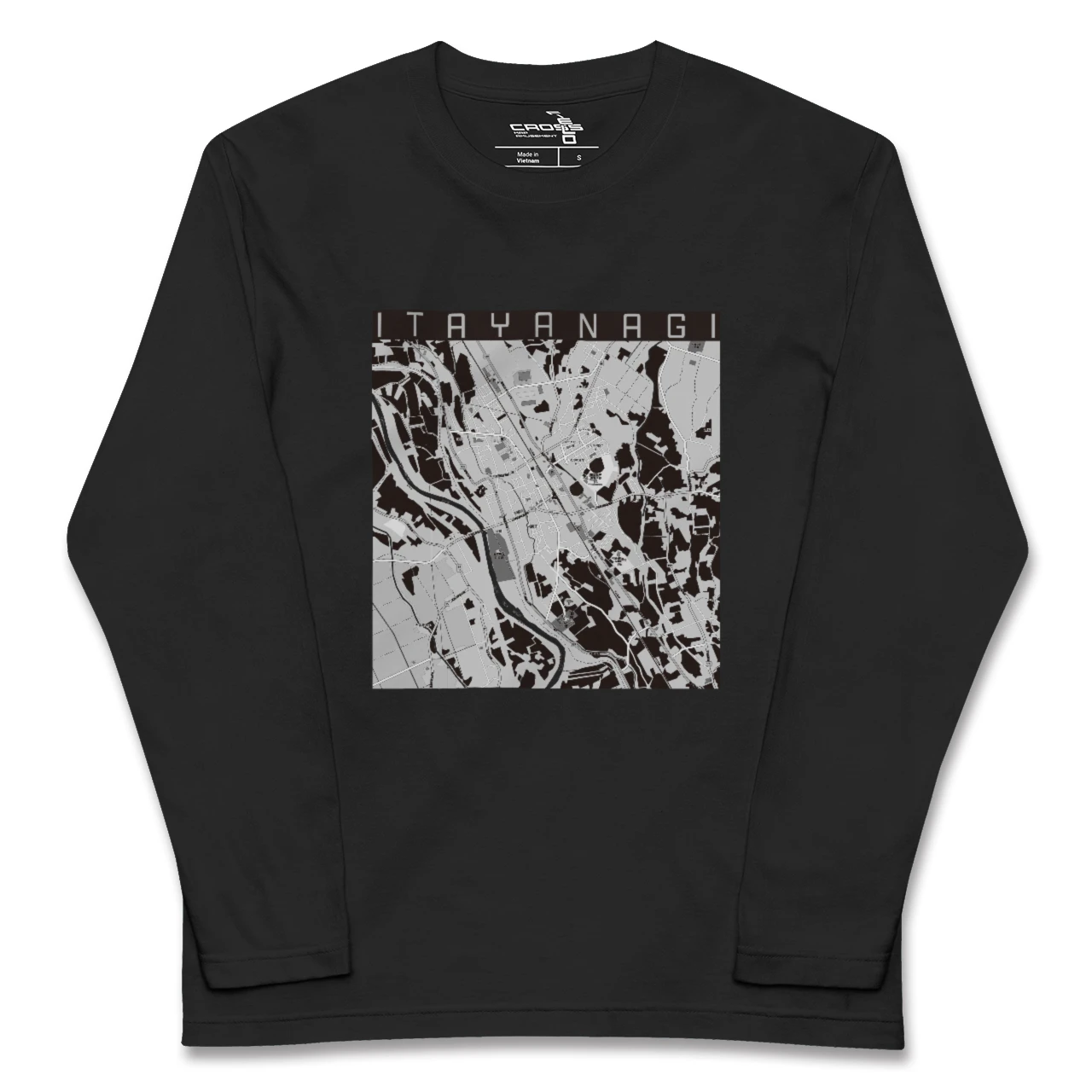 【板柳(青森県)】地図柄ロングスリーブTシャツ